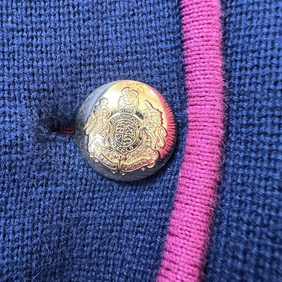 Ralph Lauren Women XL Bullion Crest Sweater Jacket Blazer Cotton Preppy College - Picture 7 of 7